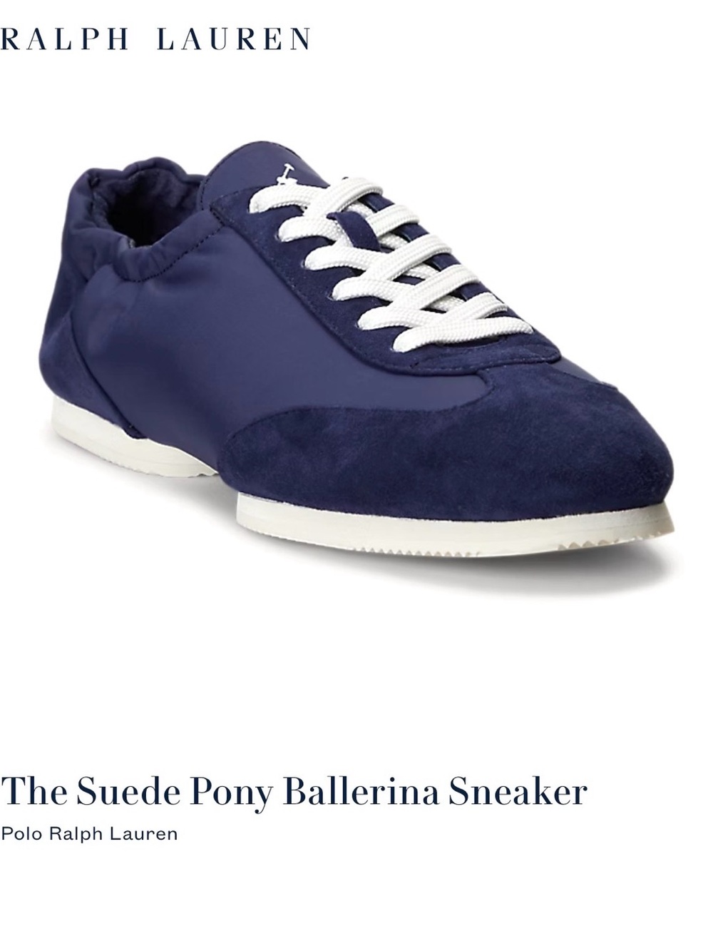 Polo Ralph Lauren "The Suede Pony Ballerina Sneaker" Newport Navy
